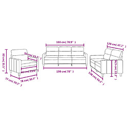 vidaXL Ensemble de canapés 3 pcs avec coussins Gris foncé Tissu pas cher