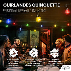 SkyLantern Guirlande Guinguette 100M Filament Multicolore LED 100 Bulbes Dimmables Avec Variateur et Télécommande