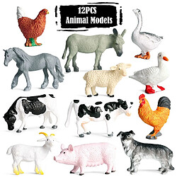 Universal 12pcs/set Animaux Action Modèle Numérique Jouets pour enfants Reconnaissance Jouets éducatifs Collection de cadeaux | Action People(Coloré) 