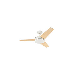 Avis faro Plafonnier ventilateur Windy Verre,acier , blanc,Bois transparent 30 Cm