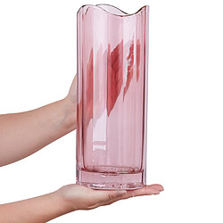 Beliani Vase à fleurs PERDIKI Verre 30 cm Rose pas cher