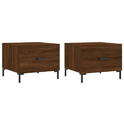 Maison Chic Lot de 2 Tables basses,Table Console pour salon chêne marron 50x50x40 cm bois d'ingénierie -MN29432