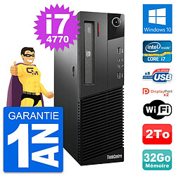 PC Lenovo ThinkCentre M93p SFF Intel i7-4770 RAM 32Go Disque 2To Windows 10 Wifi - Occasion