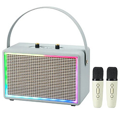 Yonis Enceinte Retro Bluetooth Effet Lumière Karaoke