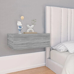 Maison Chic Table de chevet Table de Nuit Meuble de Rangement flottante Sonoma gris 40x30x15 cm 