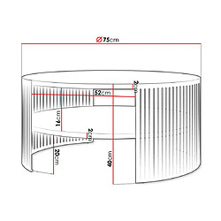 Acheter Bestmobilier Cruz - table basse - blanc et doré - 75 cm