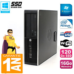 PC HP Compaq 8300 SFF Intel G850 RAM 16Go Disque 120 Go SSD Graveur DVD Wifi W7 · Occasion 