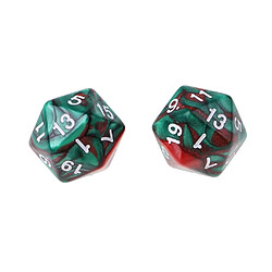 Avis 10pcs / set 20 faces d20 dés pour les donjons de jeu trpg u0026 dragons café vert