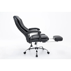 Decoshop26 Fauteuil de bureau ergonomique en synthétique noir avec repose-pieds et accoudoirs BUR10375