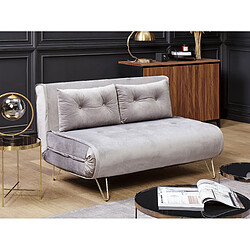 Acheter Beliani Banquette convertible 2 places en velours gris VESTFOLD