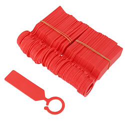 Tag Plant Lot de 100 Etiquette Anneau Suspendu Plastique pour Plante Serre Jardinage - Rouge