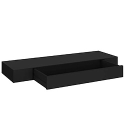 vidaXL Étagère murale flottante avec tiroir Noir 80x25x8 cm pas cher