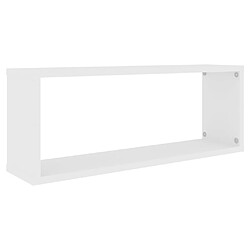 Avis vidaXL Étagères murales cube 4 pcs Blanc 60x15x23 cm Bois d’ingénierie