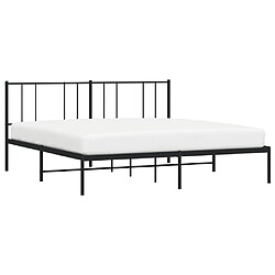 Avis Maison Chic Lit adulte - Cadre de lit métal avec tête de lit,Structure du lit Contemporain pour chambre noir 183x213 cm -MN40292