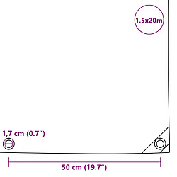 vidaXL Bâche 650 g / m² 1,5 x 20 m Blanc pas cher