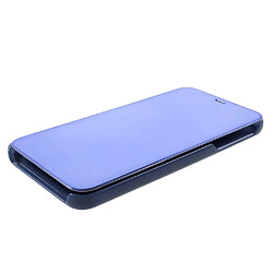 Acheter Etui en PU surface de rétroviseur de fenêtre de vue bleu pour votre Samsung Galaxy J4 Plus