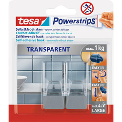 tesa Powerstrips Crochet adhésif LARGE, transparent / chrome ()