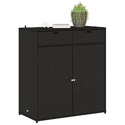 Avis vidaXL Armoire de rangement de jardin noir 105x55x113cm résine tressée