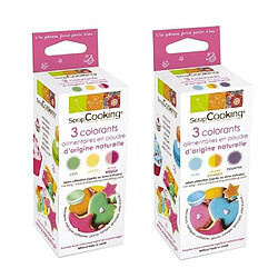 Scrapcooking Colorants alimentaires naturels rouge, jaune, vert, orange, bleu, violet