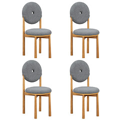 ComfortXL Lot De 4 Chaises De Salle À Manger En Tissu Sherpa, - Gris