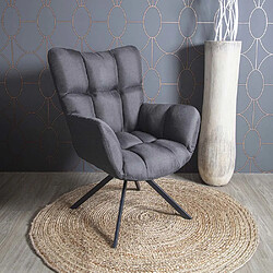 The Home Deco Factory Fauteuil de salon pivotant design Washington - Gris