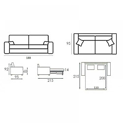 Inside 75 LE DIVA canapé EASY OUVERTURE EXPRESS 120*200cm microfibre noire pas cher