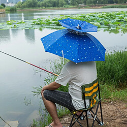 Universal Parapluie, chapeau, parapluie, parasol, protecteur, parapluie pour adultes, chapeau, parapluie de pêche, parapluie pliant, parasol vide.(Bleu)