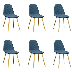 vidaXL Chaises à manger lot de 6 gris clair velours