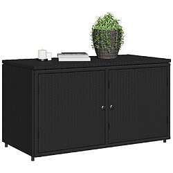 Avis vidaXL Armoire de rangement jardin noir 110x55x60,5 cm résine tressée