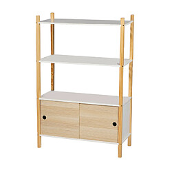 ARMOIRE MEUBLE DE RANGEMENT ETAGERE BIBLIOTHEQUE COMMODE AVEC 2 PORTES ET 2 ETAGERES 70X30XH106CM+Judy Wild