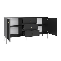 Acheter Vente-Unique Buffet avec 2 portes et 3 tiroirs en MDF - Noir - DEMASIA