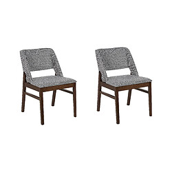 Beliani Chaise de salle à manger BELLA Set de 2 Tissu Bois foncé