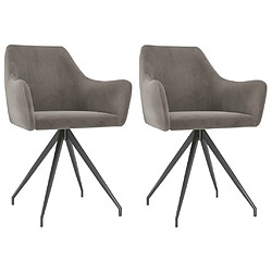 vidaXL Chaises à manger lot de 2 Gris clair Velours 