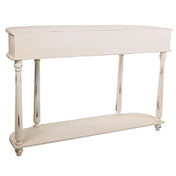 Pegane Meuble console, table console en bois sculpté coloris blanc ,bleu - Longueur 150 x Profondeur 42 x Hauteur 100 cm pas cher