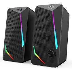 Redragon GS510 RGB Haut-parleurs PC 2x3W avec 4 Modes de rétroéclairage LED colorés, Alimentation USB et audio câble 3,5 mm 