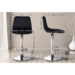 Non Lot de 2 tabourets de bar Divo velours chrome