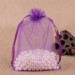 Wewoo 100 PCS Sac Cadeau Bijoux Organza De Mariage Anniversaire Fête Pochettes DessinsTaille Du 20x30cm Violet Foncé 