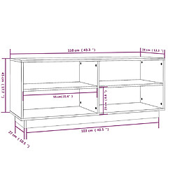 vidaXL Armoire à chaussures Blanc 110x34x45 cm Bois de pin massif pas cher