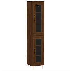 vidaXL Buffet haut Chêne marron 34,5x34x180 cm Bois d'ingénierie