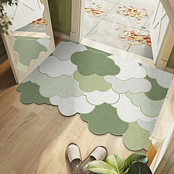 LUUCOZK Tapis de porte avant antidérapant pour entrée intérieure – Vert horizontal-100x120cm 