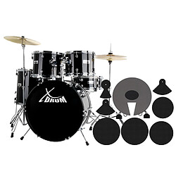 XDrum Semi y compris cymbales + Batterie Set Silencieux, midnight black 