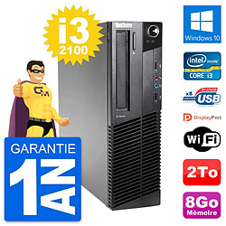 PC Lenovo ThinkCentre M82 SFF Intel i3-2100 RAM 8Go Disque 2To Windows 10 Wifi - Occasion