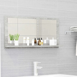 vidaXL Miroir de salle de bain Gris béton 80x10,5x37cm Bois ingénierie