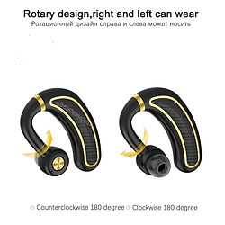 Acheter Wewoo Casque d'écoute sans fil Bluetooth pour affaires avec micro 24 heures sur l'heure de travail Casque d'écoute Bluetooth pour téléphone Android iPhone (or noir)