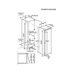 Acheter Réfrigérateur une porte encastrable 282l 54.8cm - FEDN18ES - FAURE