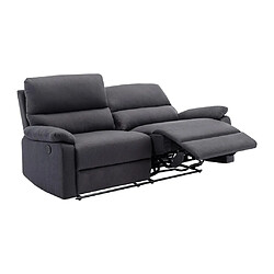 Vente-Unique Canapé 3 places relax électrique en tissu gris anthracite LUNANO pas cher