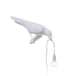 Universal Lampe murale oiseau italien moderne résine blanc noir lumière chambre lit eau lumineuse chambre décoration luminaire led (mur gauche) 