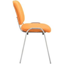 Acheter Decoshop26 Chaise visiteur empilable zone d'attente en tissu orange piètement à 4 pieds en métal chromé 10_0003372