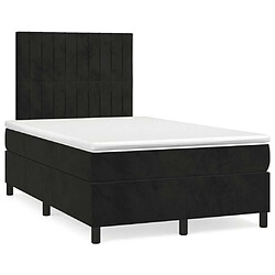 Maison Chic Lit adulte - Lit + matelas + LED,Sommier à lattes de lit et matelas LED noir 120x190 cm velours -GKD23330