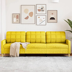 vidaXL Canapé à 3 places Jaune clair 210 cm Tissu